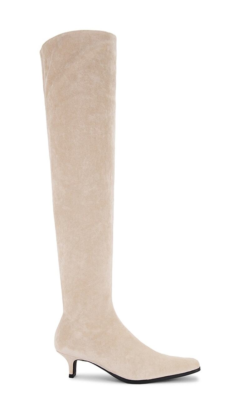Jeffrey Campbell Sleek Beige Kitten Heel Boots Size 8